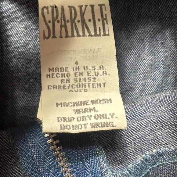 Vintage Toddler Girl Sparkle Brand Half Zip Faux Leather Metallic Tank Size 4 - Picture 13 of 13